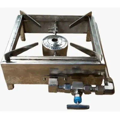 MILK MASTER Single Burner Biogas Stove, 25 cm x 25 cm, Stainless Steel