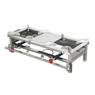 10 x 24 Inch 2 Burner Gas Bhatti with SS Body, for Restaurants, Catering, Dhabas, or Industrial Kitchens