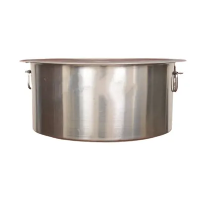 Premium Surti Round Stainless Steel Tope with Handle, 3 mm Thickness, Commercial Cooking Pot (Size No.40)