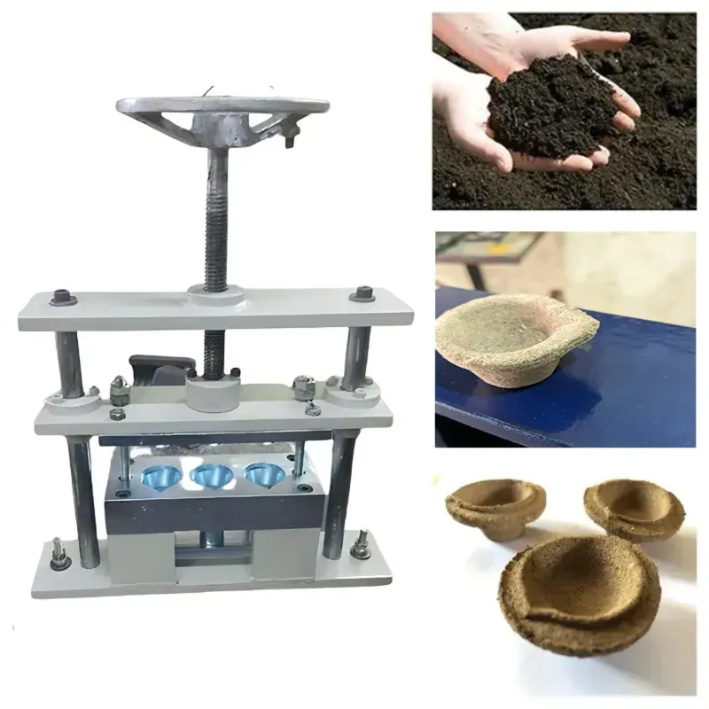 Manual Cow Dung Diya Making Machine with 3 Mould