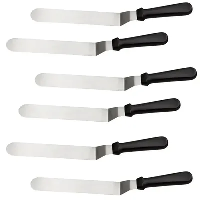 Smart Chef HS30109 Pallet Knives 6pcs, Cranked 12-Inch Blade Length, Professional Spatula Set for Cake Decorating, Icing