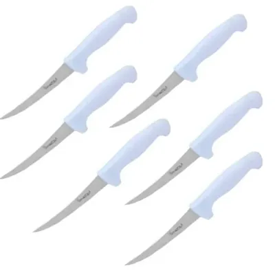 Smart Chef AS00307-02 Stainless Steel Boning Knife (6pcs), 5 Inch Curved Blade for Removing Bone from Meat and Fish