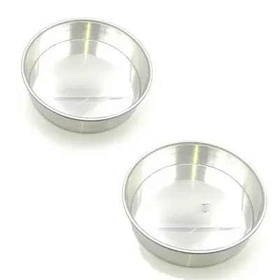 Combo of 10 Inch and 12 Inch Round Aluminium Cake Baking Mould Pan For Oven