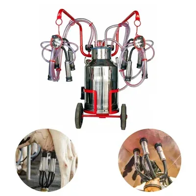 Open Door Trolley Type Milking Machine With 1 HP Motor, 40 L SS Milk Tank & 1 Year Warranty
