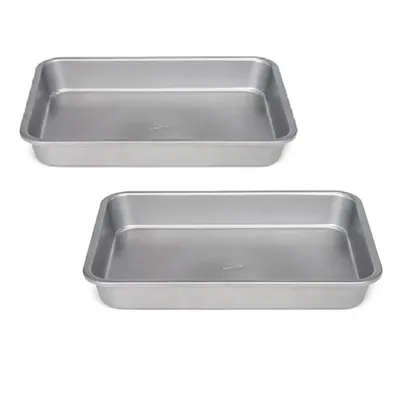 Aluminium 13 x 10 Inch Deep Baking Rectangle Oven Tray (Pack-2 pcs)