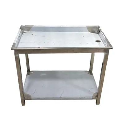 45 x 24 x 34 Inch Dish Landing Table with 1 Undershelf and Stainless Steel Body
