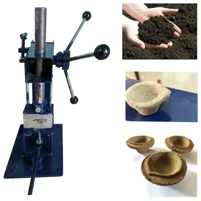 Manually Operated Cow Dung Diya Making Machine, 300 Pcs/Day Output Capacity