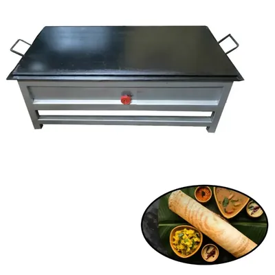14 x 24 Inch Single Burner Gas Operated Dosa Tawa With 5 mm Tawa Thickness