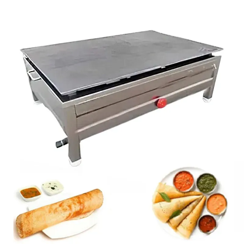 16 x 36 Inch Table Top SS Dosa Bhatti with 8 mm Plate Thickness and 33 Inch Single RV Burner