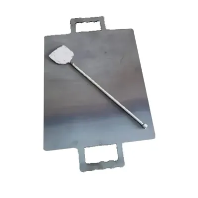 SBWG Iron Flat Rectangle 15 x 12 Inch Dosa / Roti Tawa with 6 mm thickness and Free Iron Palta