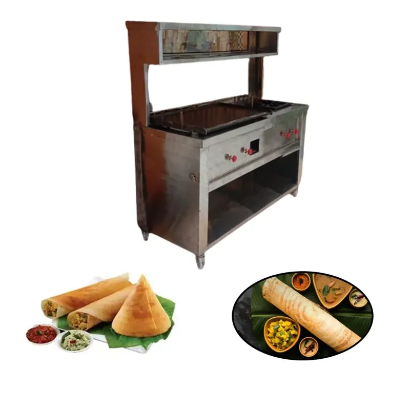 SS Dosa Sambar Counter With Burner with Tawa