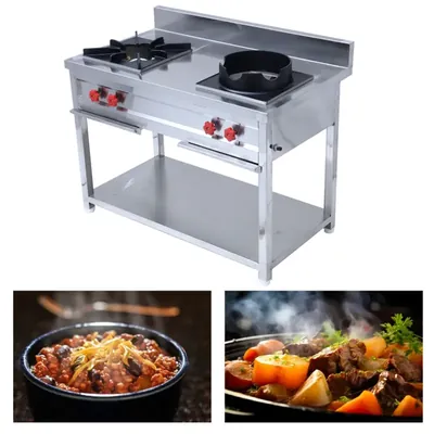 Commercial Stainless Steel Double Indian and Wok Burner Gas Bhatti