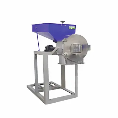 AMAR MS Double Chamber Pulverizer Machine with 5 HP Motor 35-40 kg/hr Capacity with Dual 4-Blade + 4-Blade Cutter System