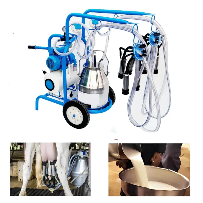 Commercial Double Cluster Milking Machine, Tank Capacity 18 Litre with Free Accessories