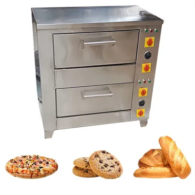 Commercial Stainless Steel 16 x 30 Inch Double Deck Electric Pizza Oven