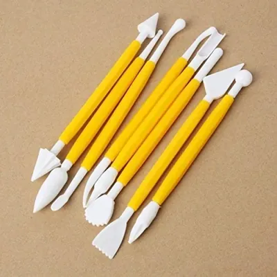 Double Ended Cake Decorating Sugar Craft & Clay Modelling Plastic Tool Kit, Length 6 Inch