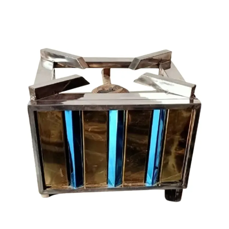 Blue and Golden Double Frame 14 x 14 Inch Single Gas Burner With SS For Bulk Cooking Catering, Restaurants, Outdoor Events