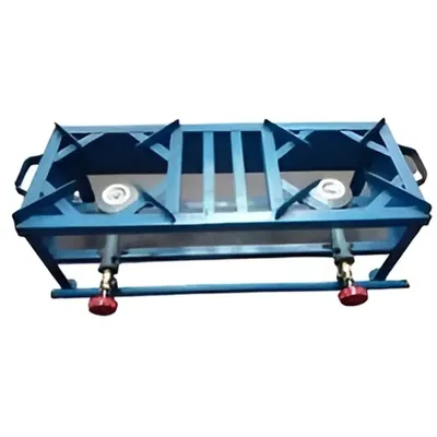 Mild Steel 12 x 30 Inch Double Mini Bottom Burner Gas Bhatti