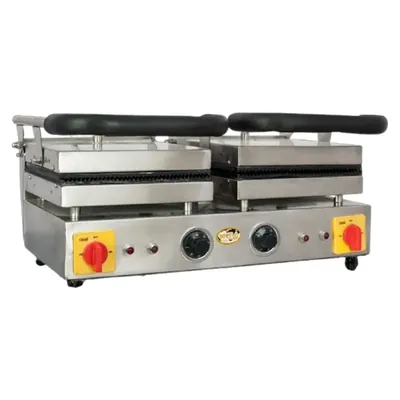 Electric Double Sandwich Griller with Spring Lock, 26 x 15 x 16 Inch, 5 kW