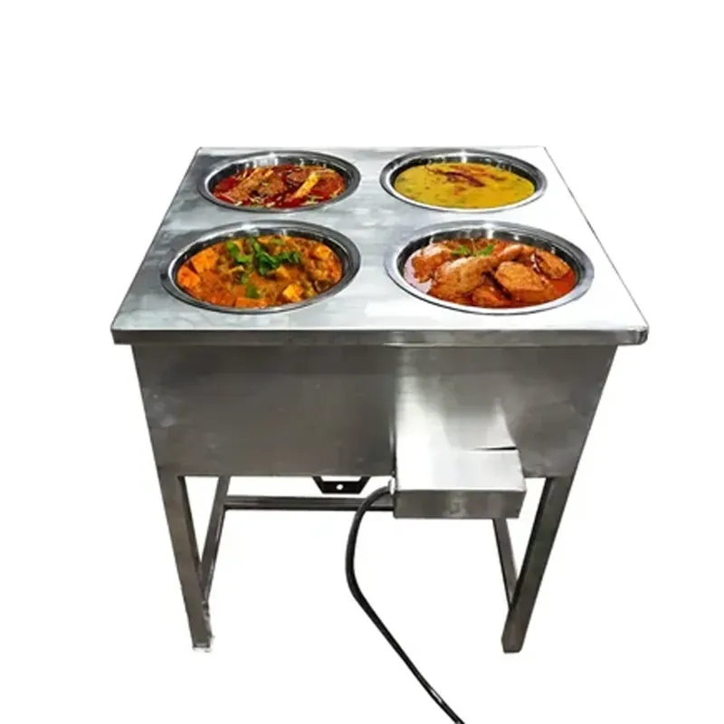 Mira Steels 4 Litre Capacity Steel 4 Pots Electric Bain Marie, 3 kW Power and Double SS Body
