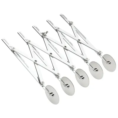 Stainless Steel Expandable 5 Wheel Dough Cutter for Pastry, Pizza, Pasta, Cakes & Cookies