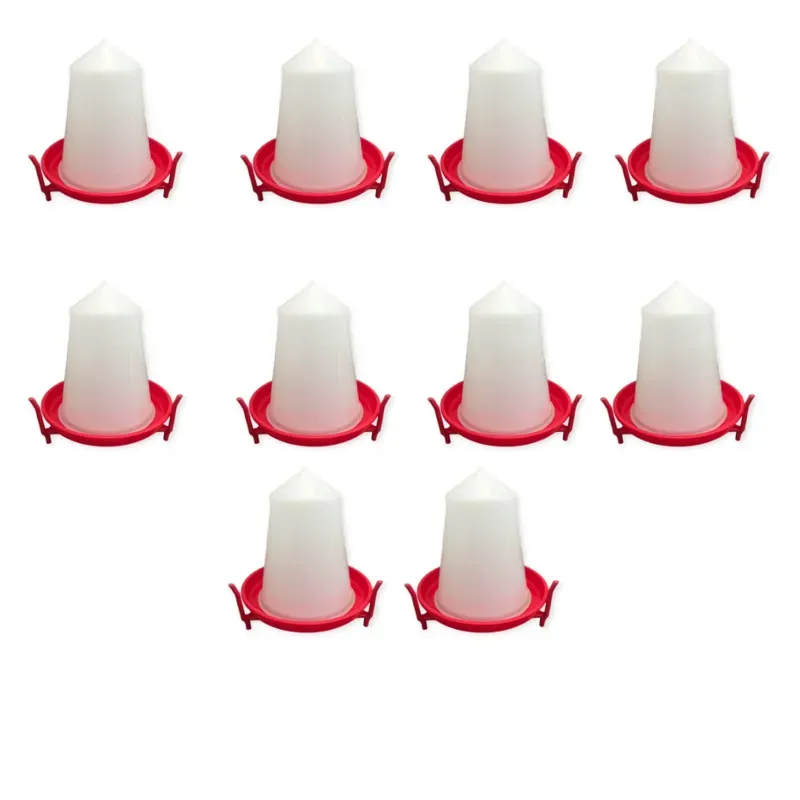 8 Litre Drinker and Plastic Body For Poultry Farms (Pack-Set of 10)