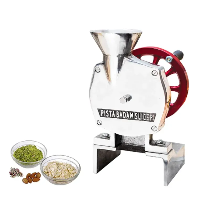 AJ Gurumac Silver and Red, Hand Operated Pista Badam And Dry Fruit Slicer Machine, 20 x 18 x 28 cm, Manual