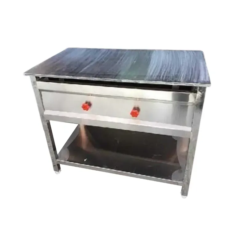 Gas Operated 18 x 36 x 32 Inch, 2 Burner Dosa Bhatti, 10 mm Thick Tawa