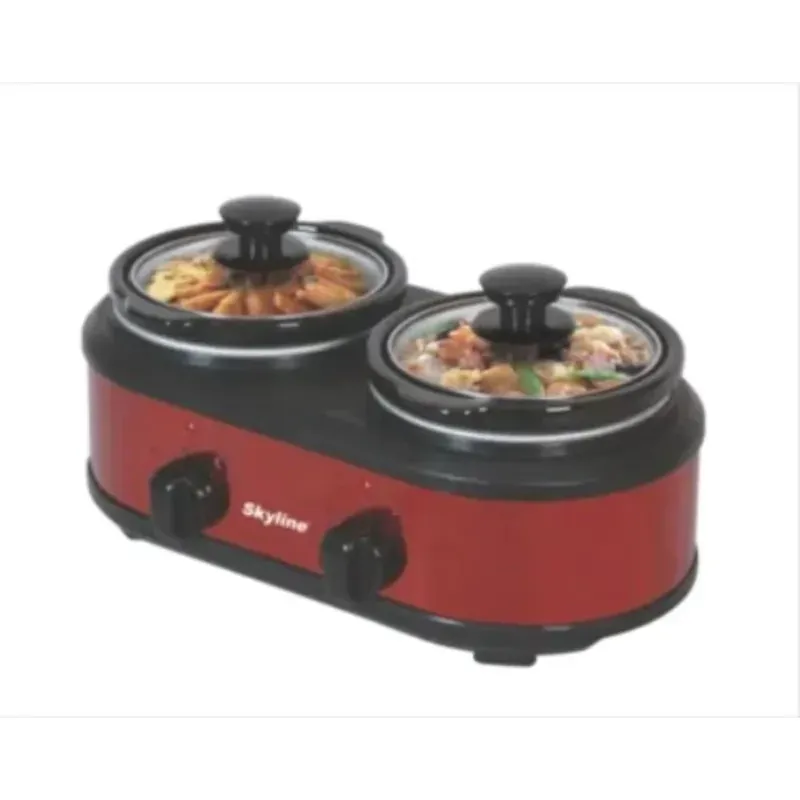 Skyline (Pack of 3) VTL-6060 Dual-Pot 2 x 1.25 L Slow Cooker, 200 W for Versatile Cooking With 1 Year Warranty