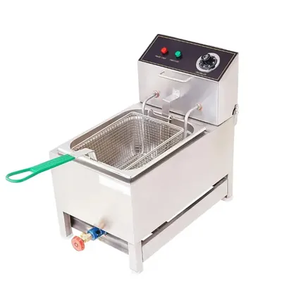 Commercial 8 L Electric and Gas Operated Deep Fat Fryer 2500 W, SS Body