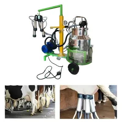Vinspire Single Bucket (20 Litre) Trolley Type Milking Machine With 0.75 HP Motor, 220 LPM Pump & 6 Months Warranty