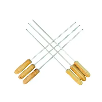10 Inch Barbeque Grill Skewers with Wooden Handle (Pack of 6 pcs)