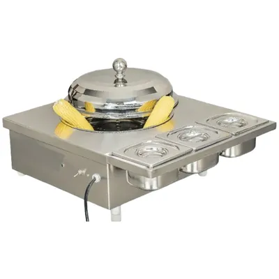 Stainless Steel Superior Electric 5 Litre Sweet Corn Making Machine With 3 GN Pans