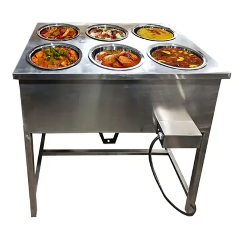 Mira Steels 4 Litre Capacity Steel 6 Pots Electric Bain Marie, 4 kW and Double SS Body