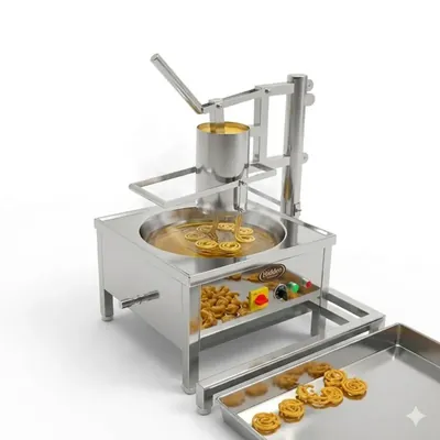 Stainless Steel 22 Inch Tabletop Electric Kadhai with Attached Manchurian Machine