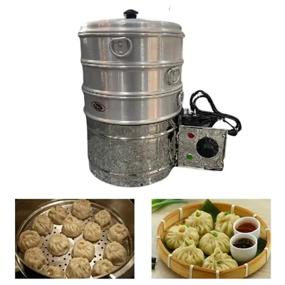 Electric 3 Pot Momo Steamer Machine, 1500 W