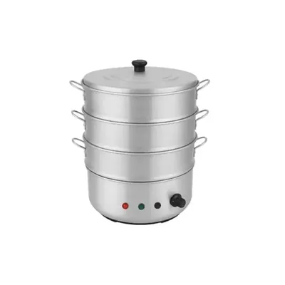 11 Inch Electric Operated 3 Tier Momo Steamer Without Tap, Rice, Corn Steamer For Commercial Use