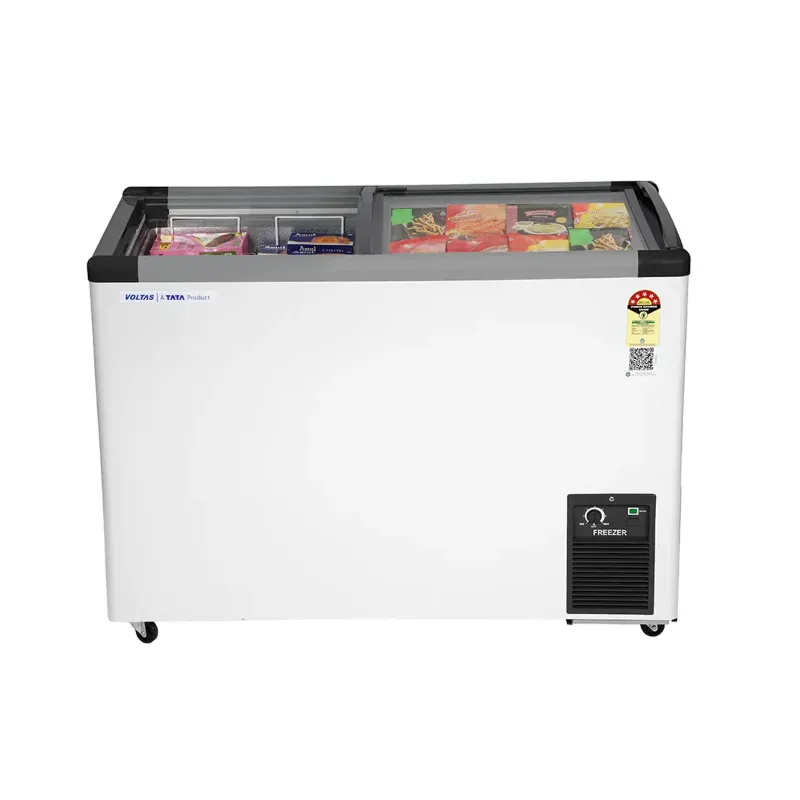 Voltas 275 Litre Flat Glass Top Freezer, GT340GA5-W, 5 Star