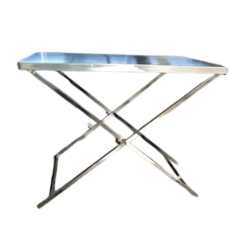 High Grade SS 202 SS 46 x 24 x 36 Inch Folding Working Table For Commercial kitchens, Catering events, Mobile Setups