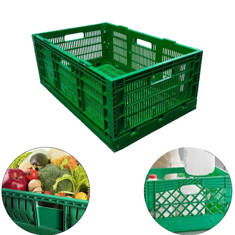 Singhal 25 Litre Plastic Container Foldable Crate 500 x 325 x 200 mm, Green Colour