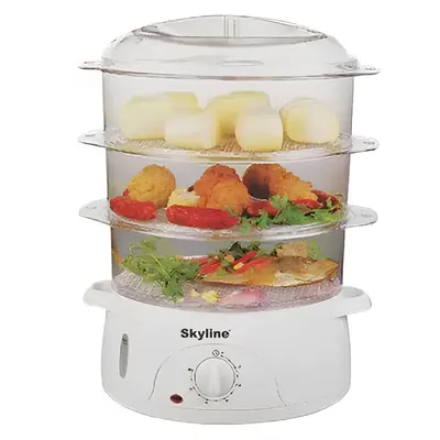 Skyline 800 W Food Steamer (VTL- 7063) Efficient and Versatile Steaming for Healthy Cooking