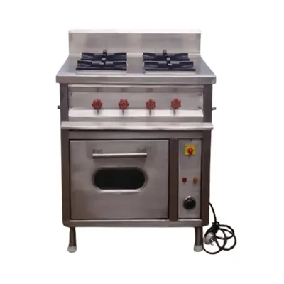 Four Gas Burner SS 304 Cooking Range With Electric Pizza Oven