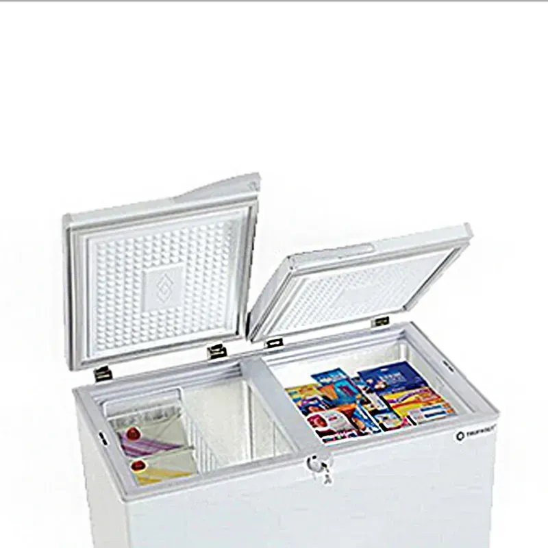 TRUFROST DT 350 Diamond Two Lid Freezer/ Cooler Combo in Diamond Corner Design for Modern Dairy Outlets