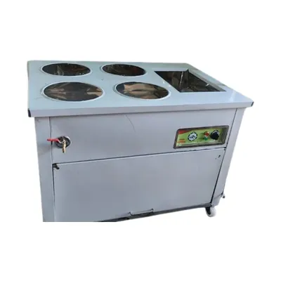 Heavy Duty 20 Litre x 4 Pot Round Container Electric Bain Marie with 1 GN Pan, Stainless Steel Body for Restaurants