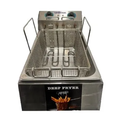 18 Litre Electric and Gas Operated Deep Fryer, Stainless Steel For Bulk Frying