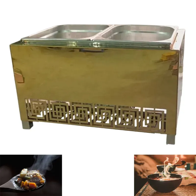 Stainless Steel Gas Operated 2 Pot Bain Marie, 10 Litre Capacity