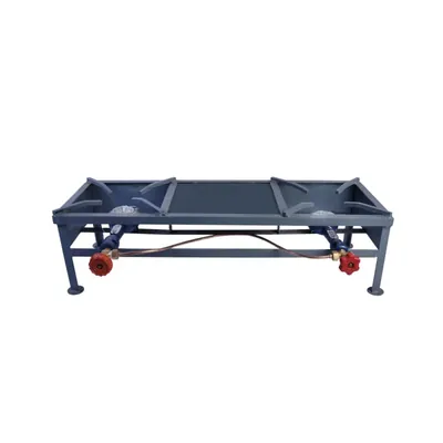 COCS Commercial 2 Burner Stove, Size 10 x 28 Inch, Mild Steel Material for Hotels, Restaurants & Home Use