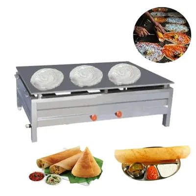 18 x 36 Inch Gas Operated SS Dosa Bhatti Machine, 10 mm Tawa Thickness
