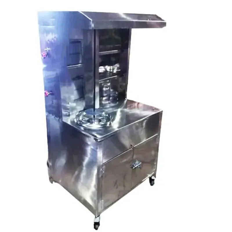 Commercial 25-35 kg SS Cabinet Type Gas Operated Shawarma Machine With Thali