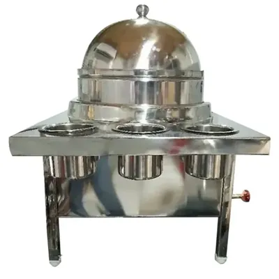 Commercial SS Gas Operated Sweet Corn Making Machine, 5 kg Capacity with 6 Masala Pot